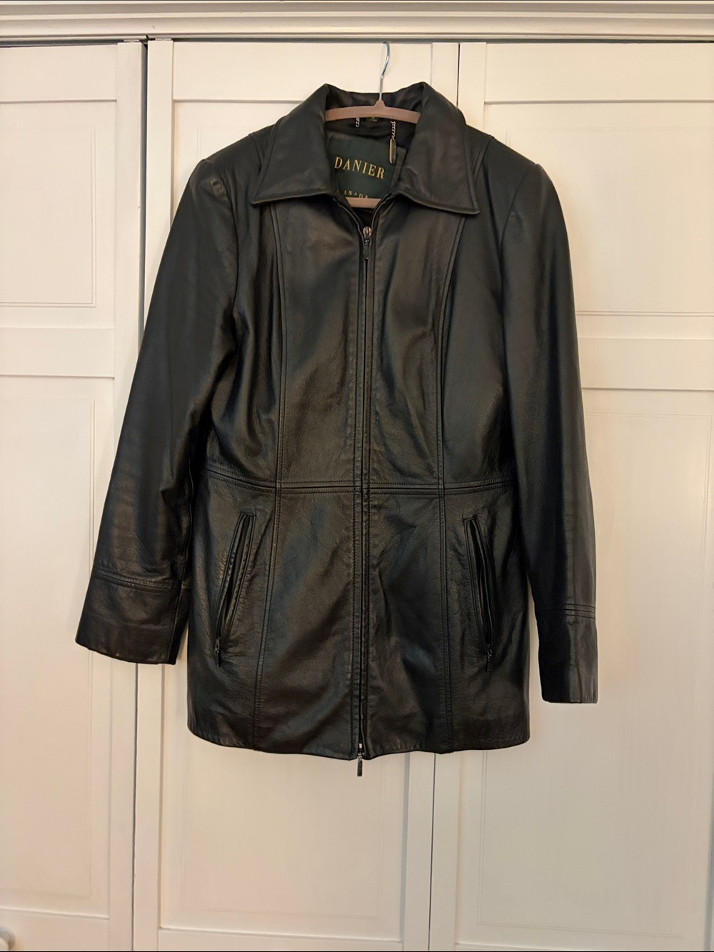 Danier Black Leather Zip-Up Women's Jacket